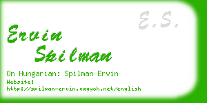 ervin spilman business card